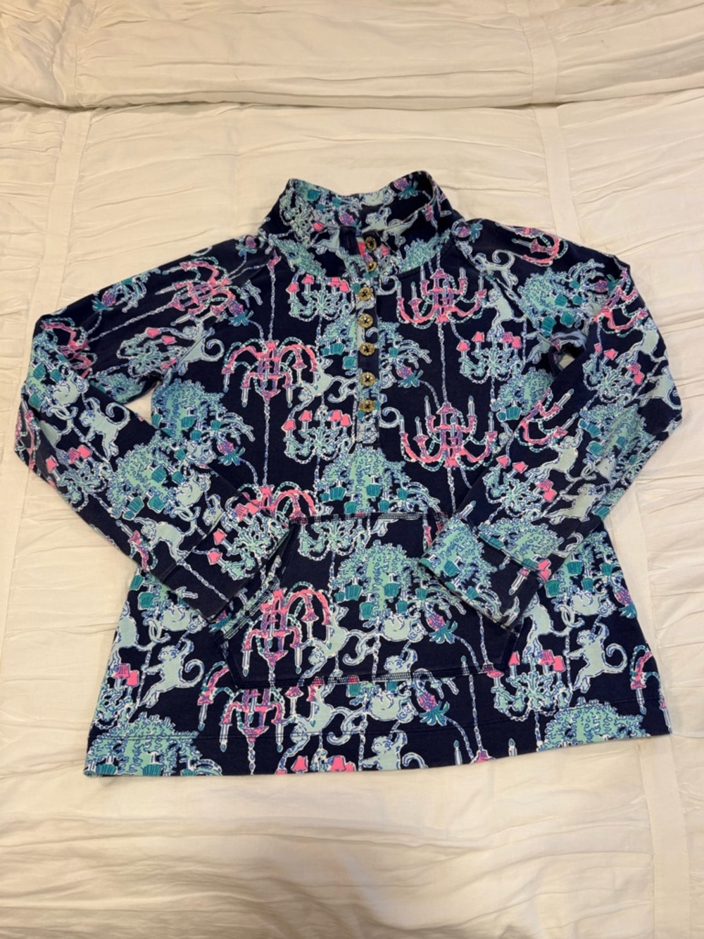 Lilly Pulitzer Navy Pink & Teal  Popover
